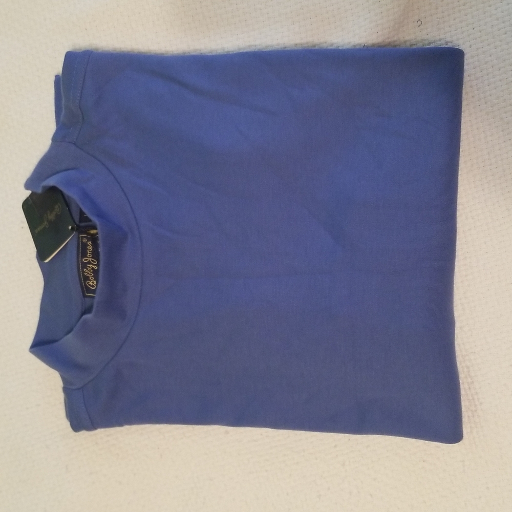 Bobby Jones Blue 100% Cotton Long Sleeve Shirt w/ Stand-up Collar men size L NWT